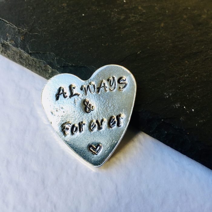 Always and Forever – Personalised Heart Keepsake Token Always and Forever – Personalised Heart Keepsake Token