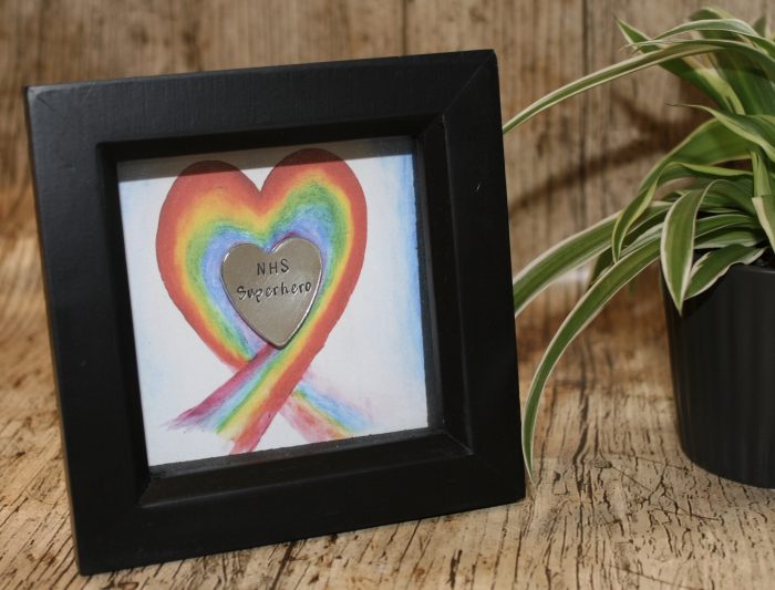 NHS Superhero Box Frame Personalised Heart Keepsake NHS Superhero Box Frame Personalised Heart Keepsake