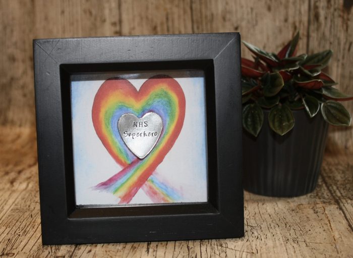 NHS Superhero Box Frame Personalised Heart Keepsake NHS Superhero Box Frame Personalised Heart Keepsake