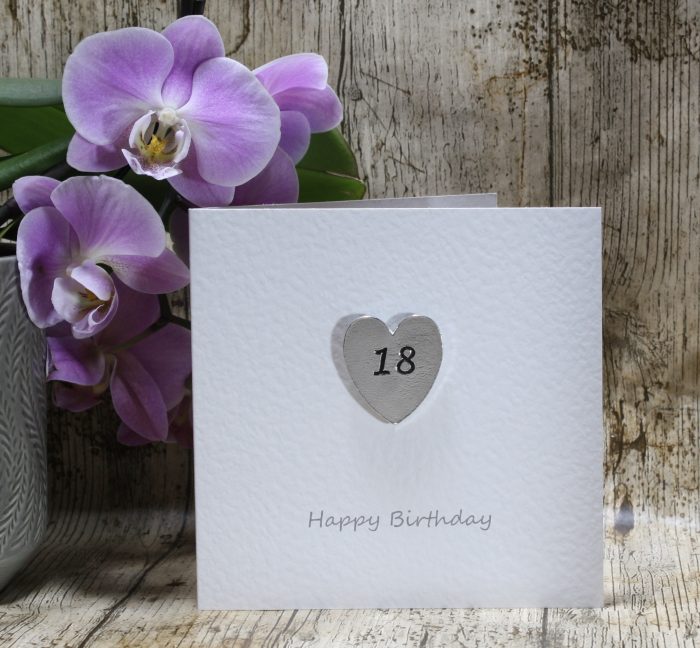 18th Happy Birthday – Heart Keepsake Card