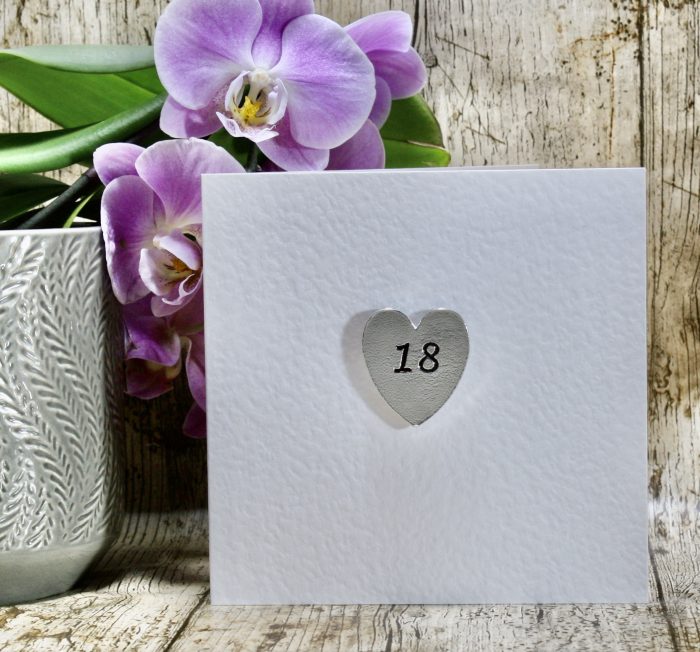 18th Happy Birthday – Heart Keepsake Card