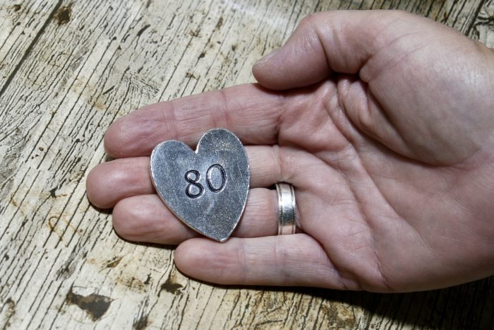 80th Happy Birthday – Heart Keepsake Card 80th Happy Birthday – Heart Keepsake Card