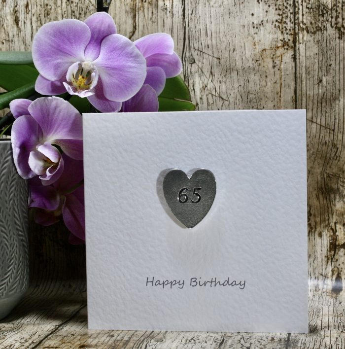 65th Happy Birthday – Heart Keepsake Card