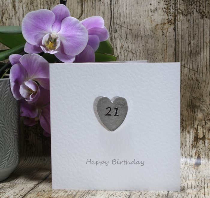 21st Happy Birthday – Heart Keepsake Card 21st Happy Birthday – Heart Keepsake Card