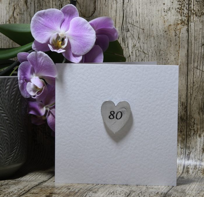80th Happy Birthday – Heart Keepsake Card 80th Happy Birthday – Heart Keepsake Card