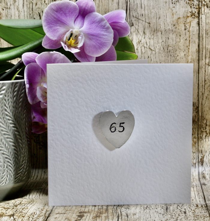 65th Happy Birthday – Heart Keepsake Card
