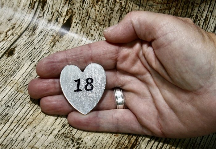 18th Happy Birthday – Heart Keepsake Card