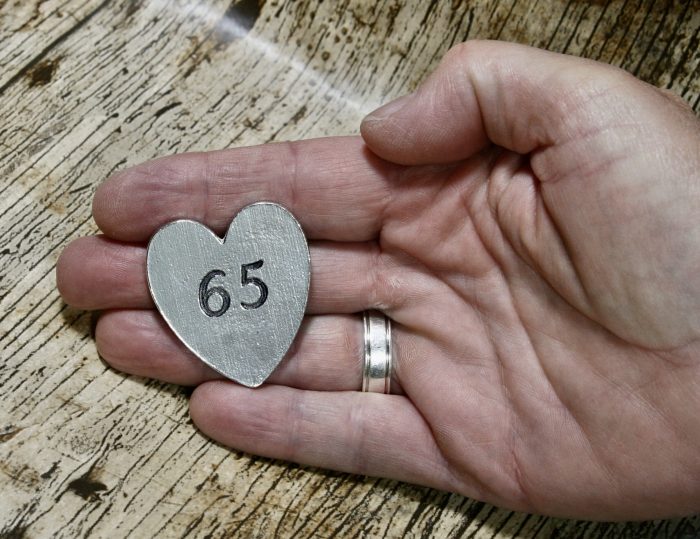 65th Happy Birthday – Heart Keepsake Card