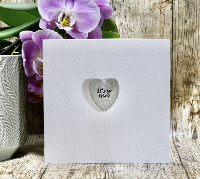 New Baby, It’s A Girl – Heart Keepsake Card New Baby, It’s A Girl – Heart Keepsake Card